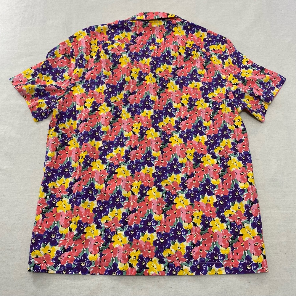 J Crew NWT Shirt Mens L Beach Hawaiian Floral AOP Short Sleeve Camp Collar Loop - Picture 7 of 11